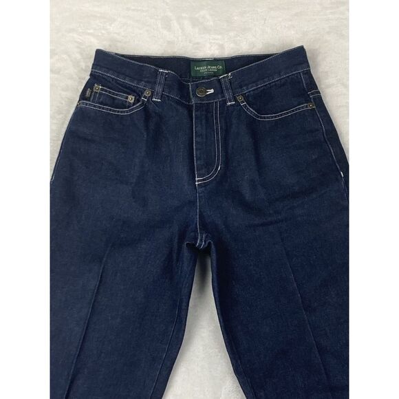 Lauren Jeans Co. Premium Womens Jeans Mid Rise Blue Dark Wash‎ Denim Size 2P - Picture 2 of 16